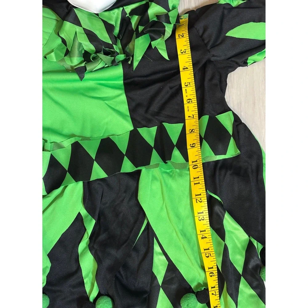 Wicked Jester Costume Boys Small (4-6) 7 Piece Set Green Black Halloween Scary